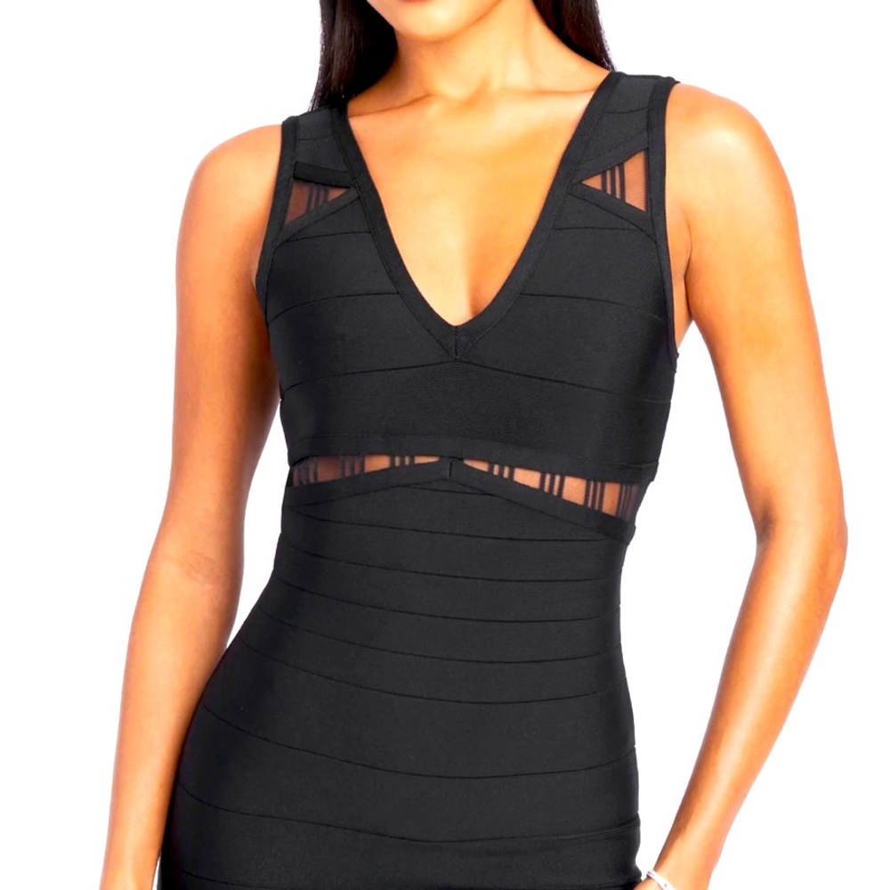 NWT Bebe illusion bandage dress